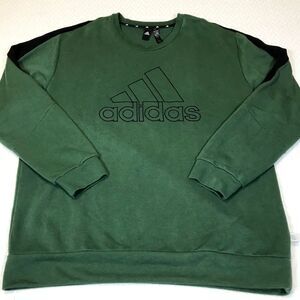 Adidas Sweater Men's XL Extra Large Green Mint Sweatshirt Pullover New Stripes